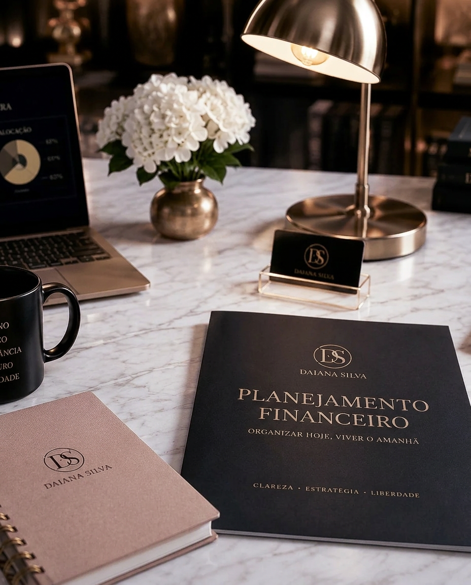 Planejamento financeiro: organizar hoje, viver o amanhã — materiais Daiana Silva refinados com IA